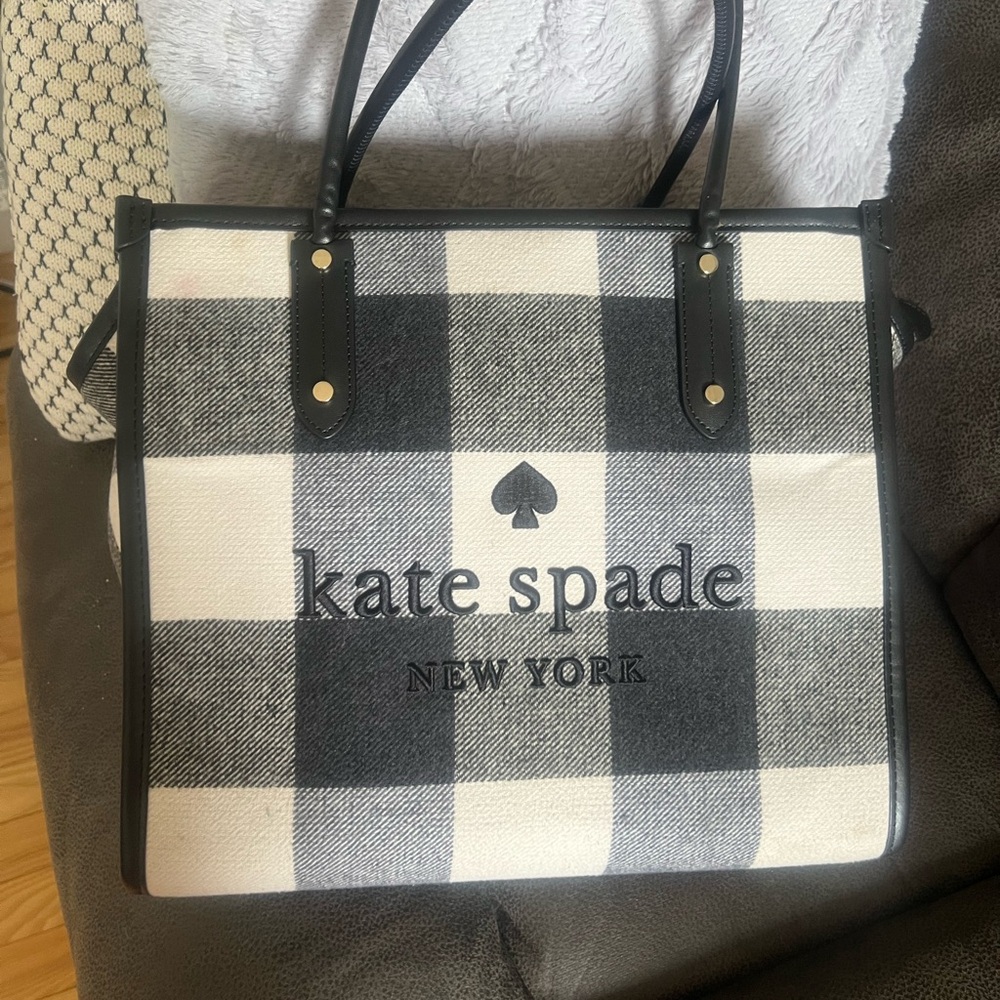 Kate Spade Black and White Buffalo Check Tote